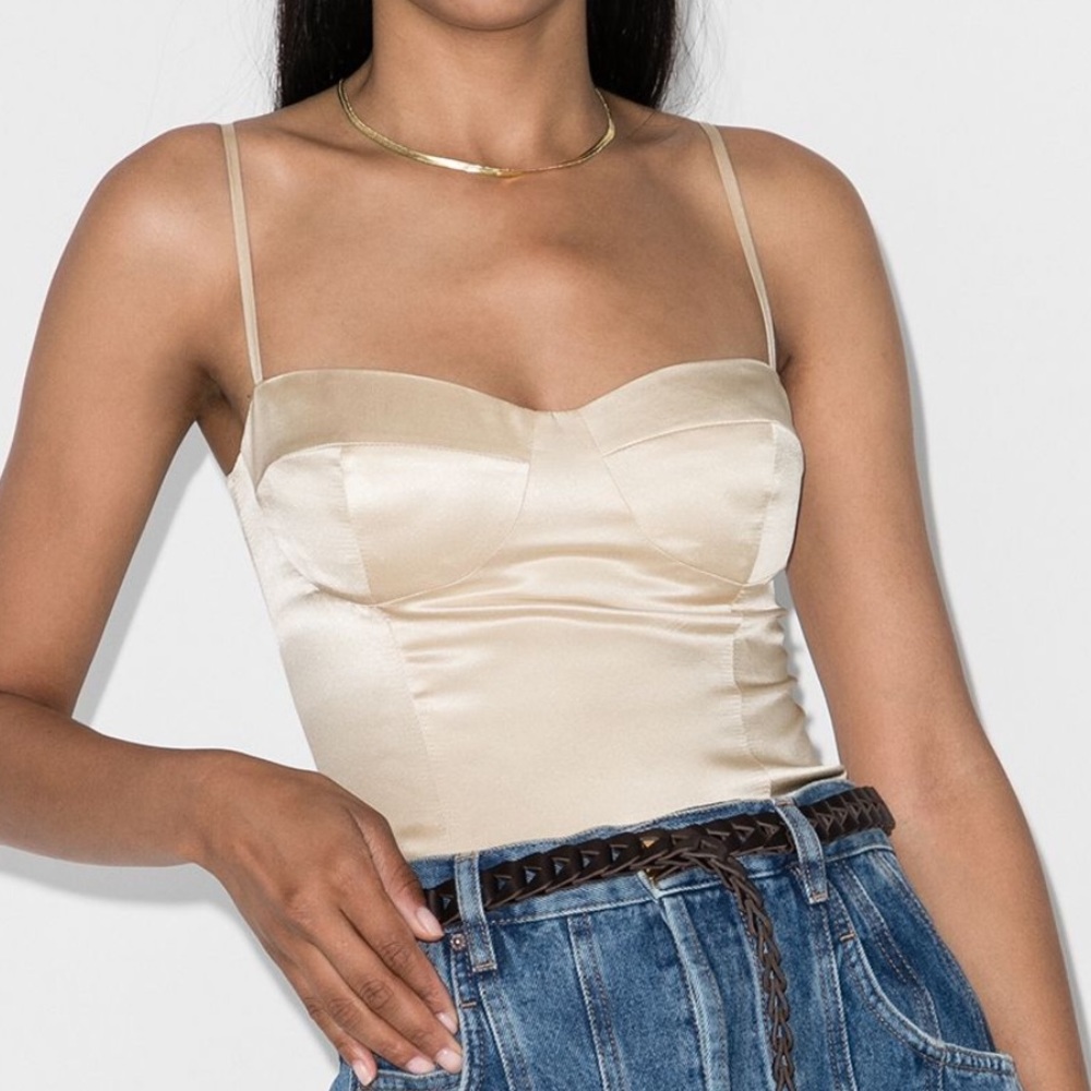 Reformation Sebastian Silk Ivory Top